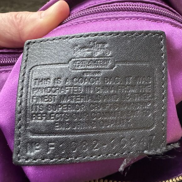 Coach Sophia Black Gathered Leather Handbag Purse Excellent Condition Used - Picture 8 of 13